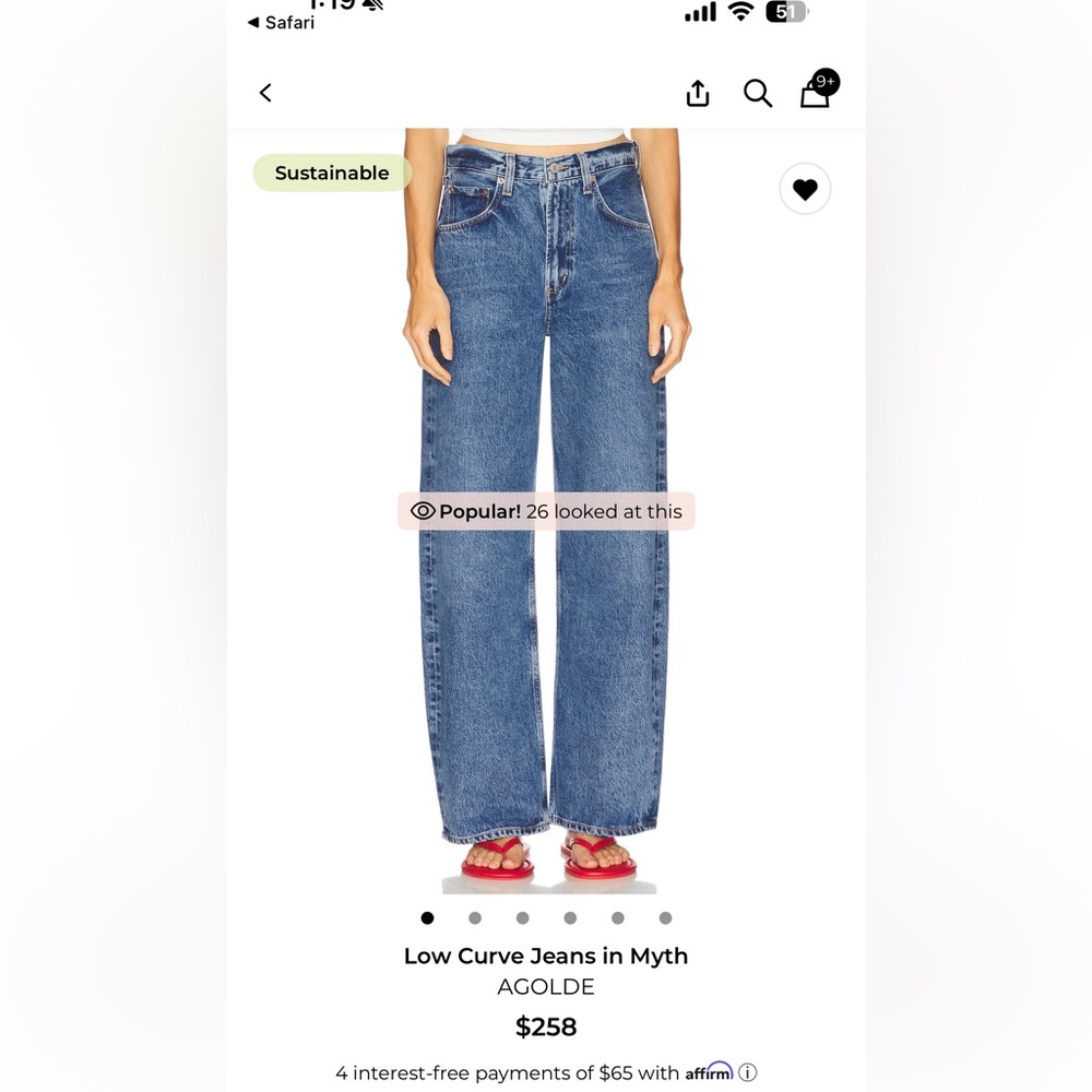 Agolde Women's Straight Leg Jeans in Myth Blue